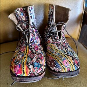 Magnolia Pearl lace up embroidered boots